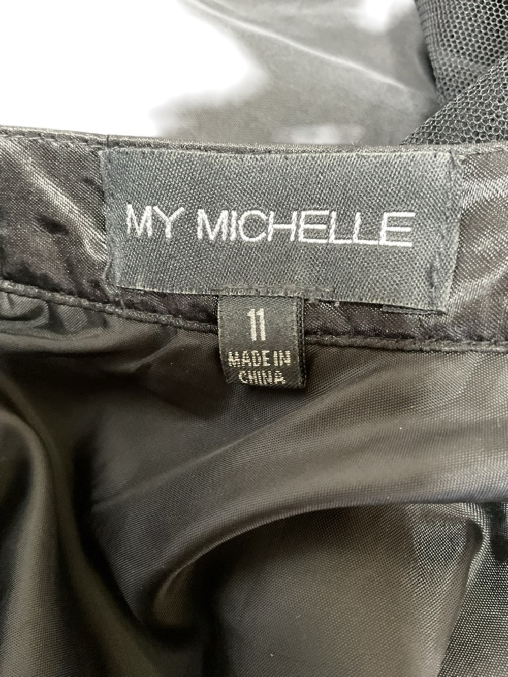 My Michelle Black Embroidered 2 Piece Set Top Skirt Prom Homecoming 9 11 - Picture 8 of 10